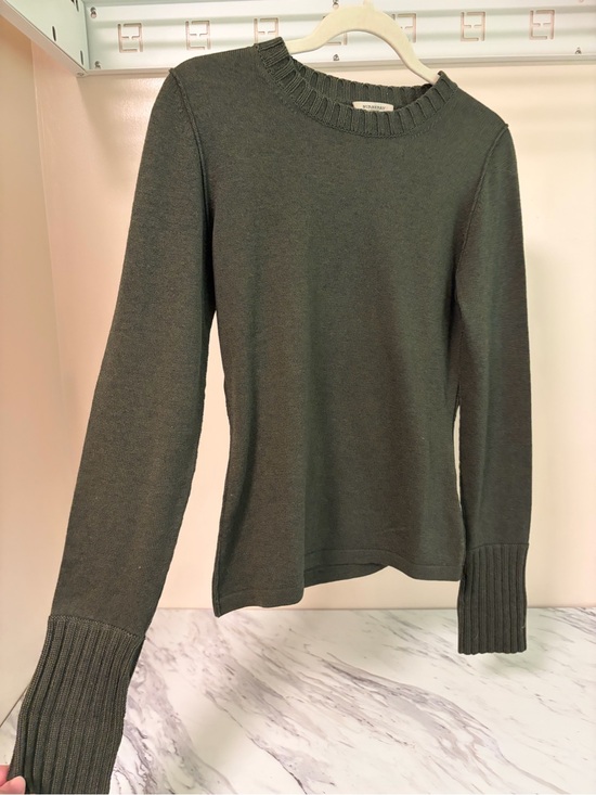 Burberry Sweaters - Burberry London Wool Silk Cashmere Olive Green Ribbed Knit Sweater Small